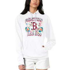 Boston Red Sox G-III 4Her by Carl Banks Women's Flowers Graphic Pullover Hoodie White