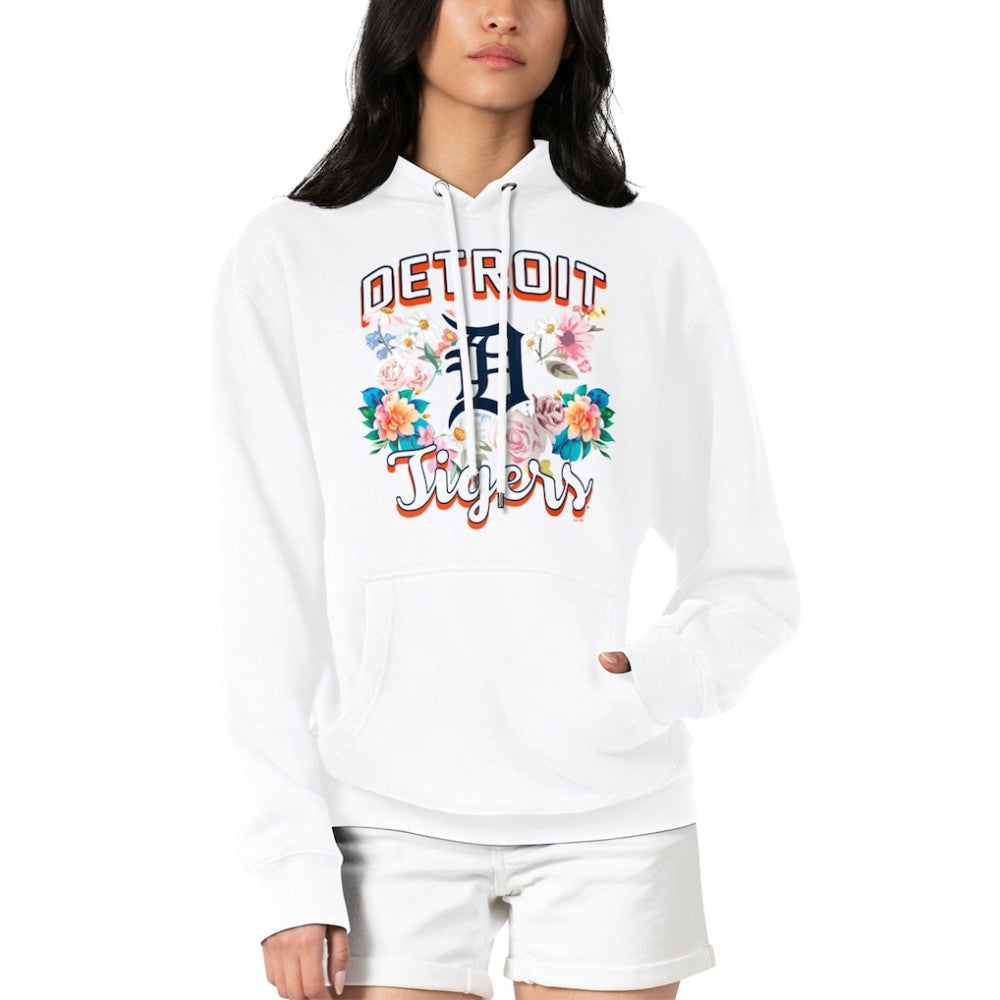 Detroit Tigers G-III 4Her by Carl Banks Women's Flowers Graphic Pullover Hoodie White