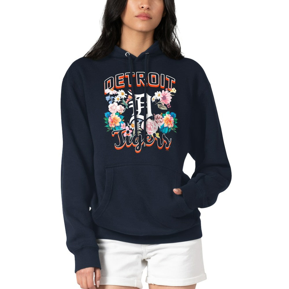 Detroit Tigers G-III 4Her by Carl Banks Women's Flowers Graphic Pullover Hoodie Navy