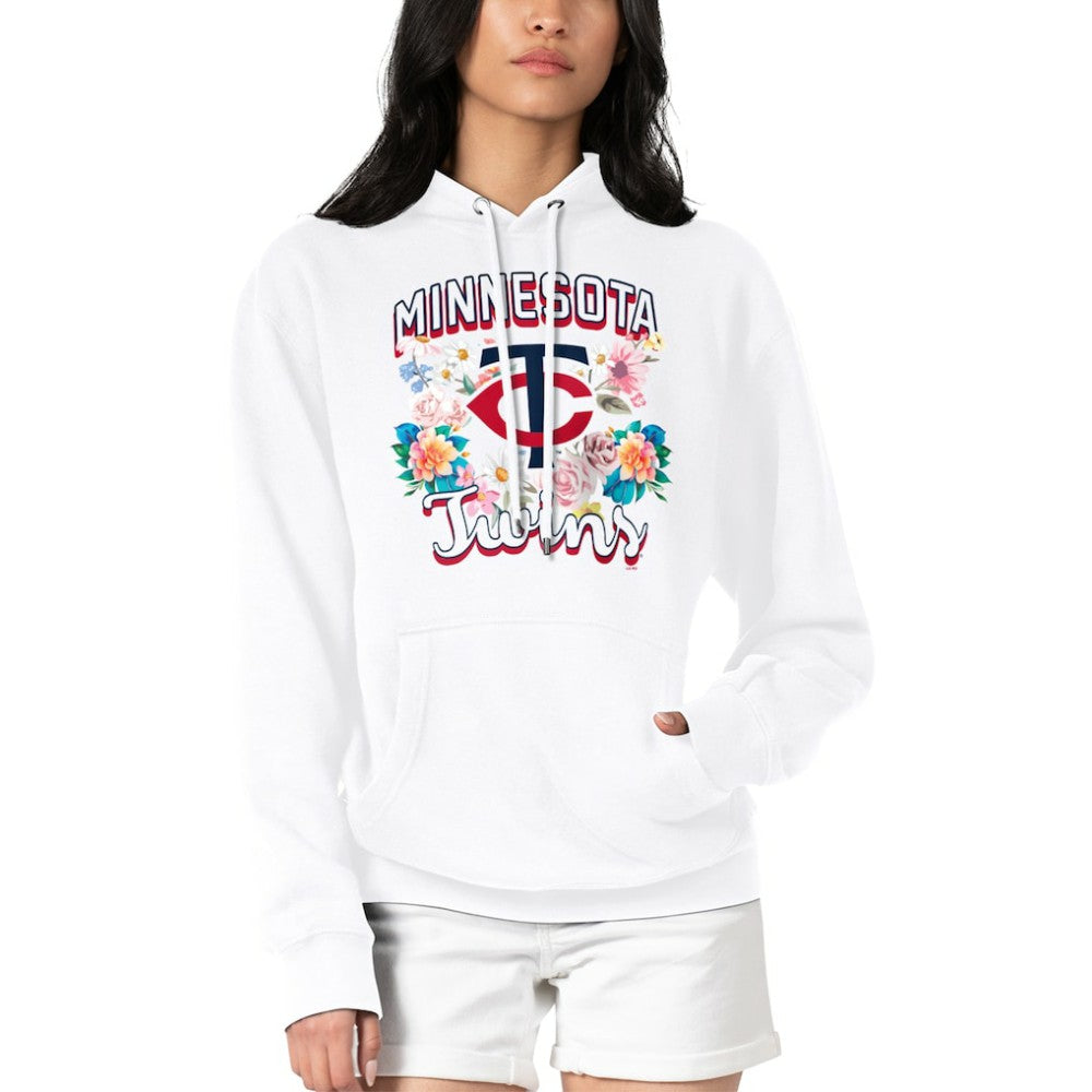 Minnesota Twins G-III 4Her by Carl Banks Women's Flowers Graphic Pullover Hoodie White