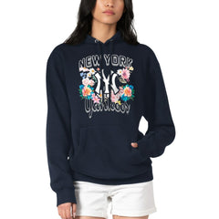 New York Yankees G-III 4Her by Carl Banks Women's Flowers Graphic Pullover Hoodie Navy