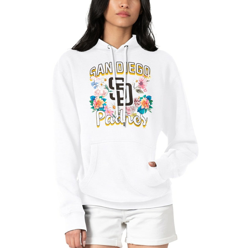 San Diego Padres G-III 4Her by Carl Banks Women's Flowers Graphic Pullover Hoodie White