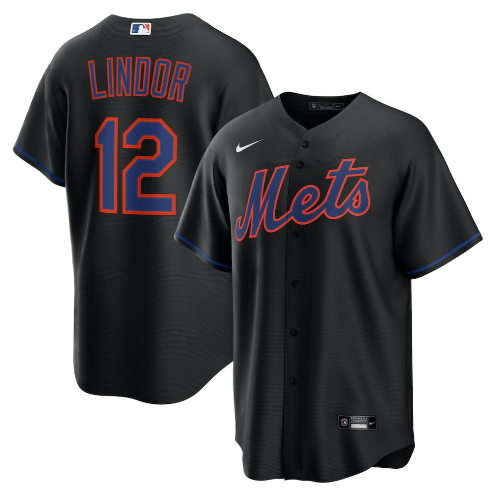 Francisco Lindor New York Mets Alternate Replica Jersey Black