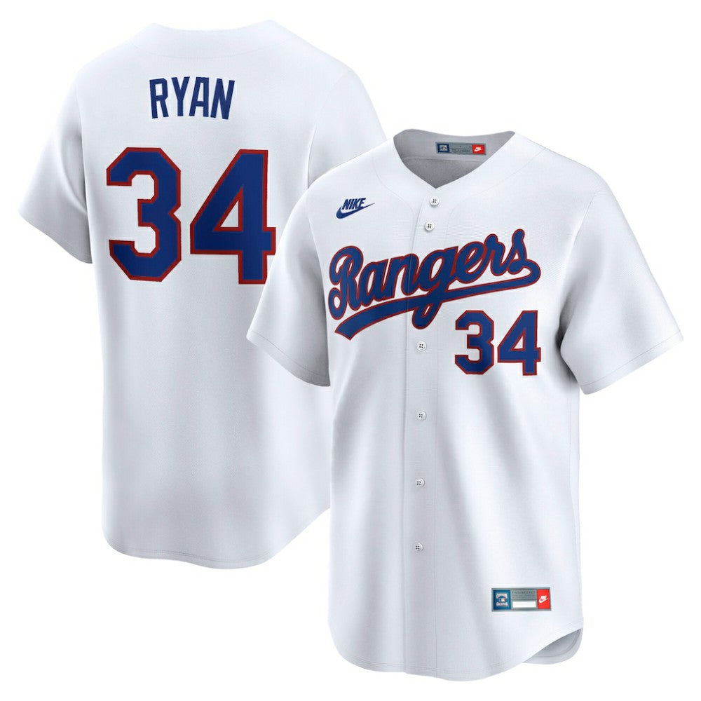 Nolan Ryan Texas Rangers Throwback Cooperstown Collection Limited Jersey White