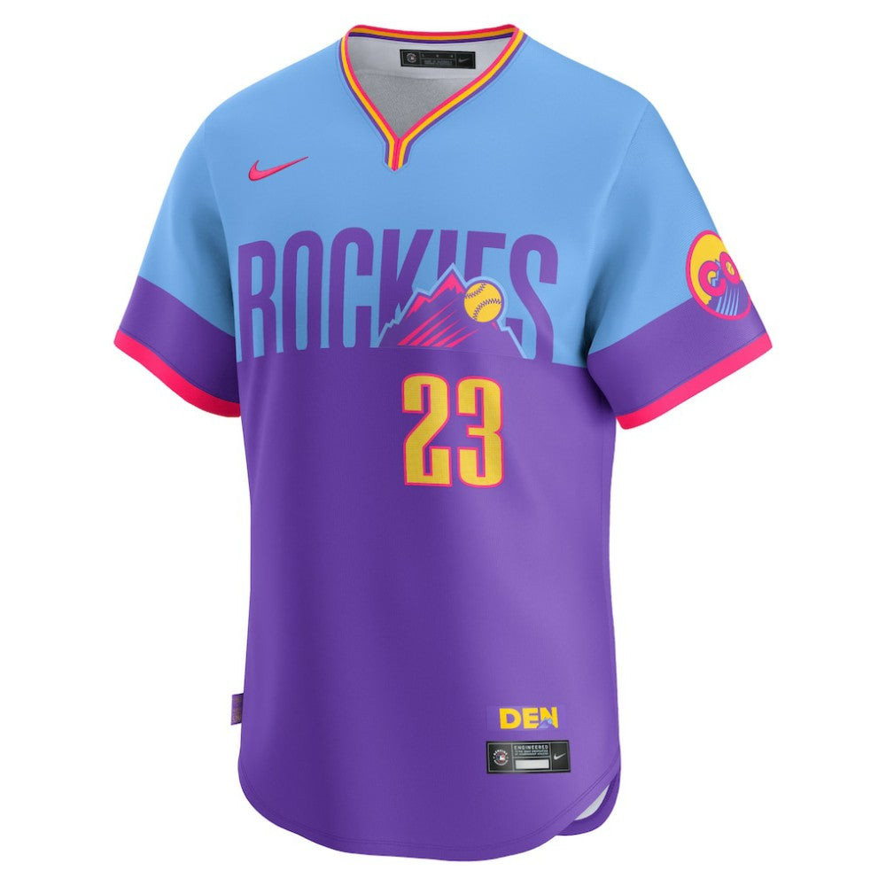 Kris Bryant Colorado Rockies 2025 City Connect Limited Player Jersey Purple/Light Blue