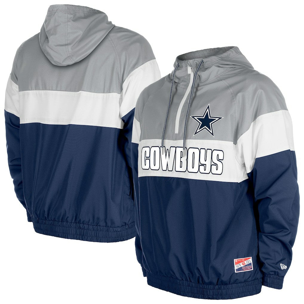 Dallas Cowboys New Era Pullover Quarter-Zip Hoodie Jacket - Navy on sale