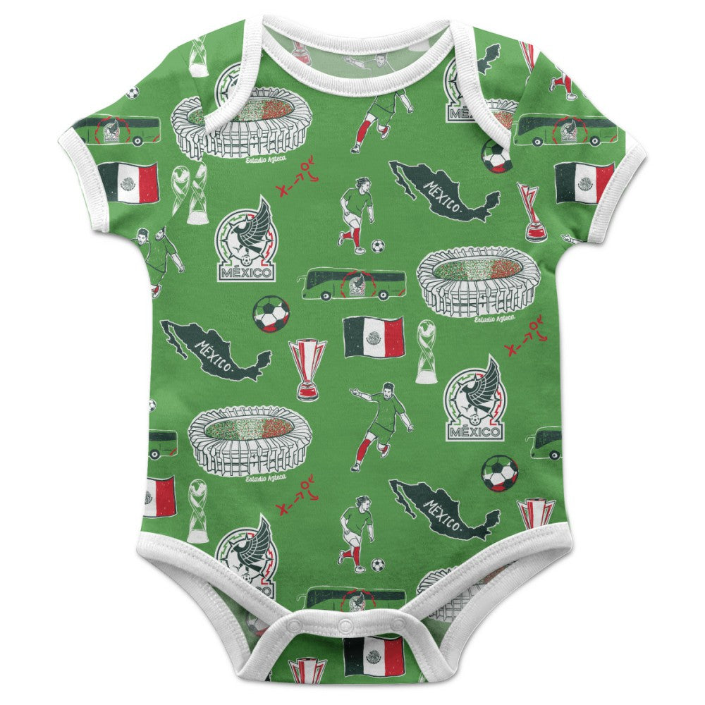 Mexico National Team Vive La Fete Infant Impressions Artwork Bodysuit for sale - Green