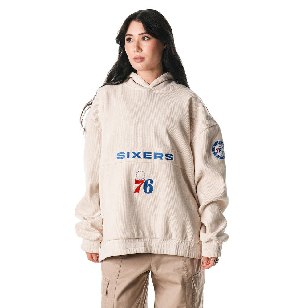 Philadelphia 76ers The Wild Collective Unisex Corduroy Tri-Blend Pullover Hoodie - Cream sale