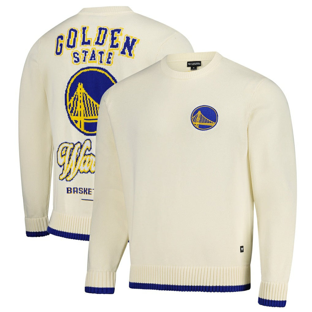 Golden State Warriors The Wild Collective Unisex Jacquard Knit Pullover Sweater sale - Cream for sale