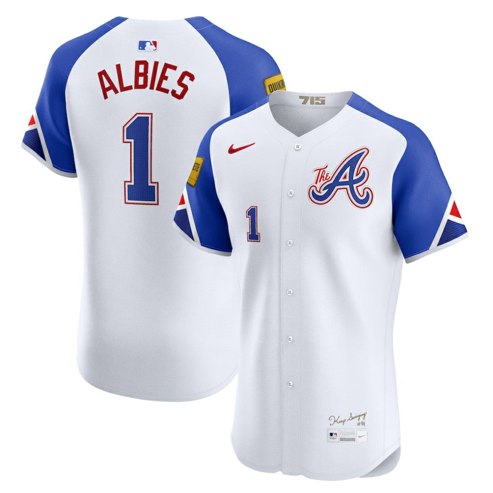 Ozzie Albies Atlanta Braves City Connect Elite Jersey White