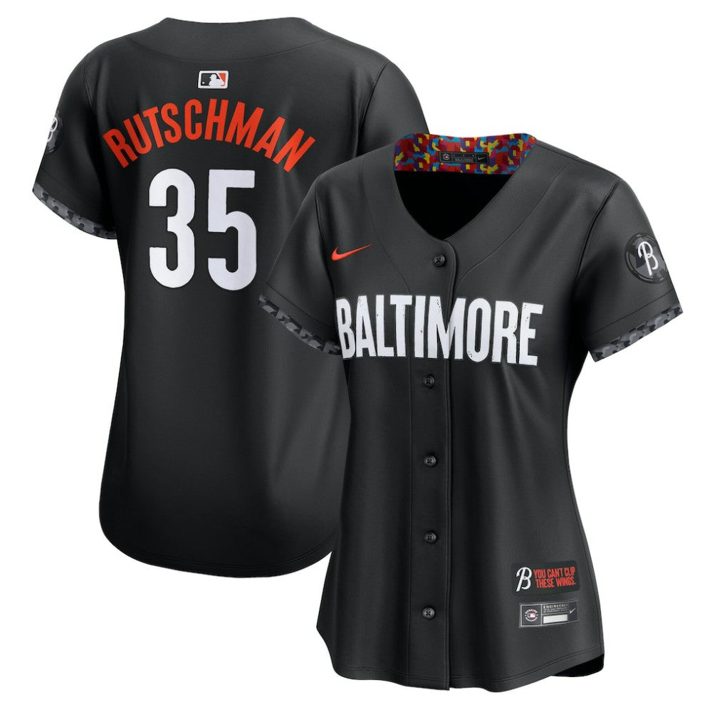 Adley Rutschman Baltimore Orioles Women's City Connect Limited Jersey - Black