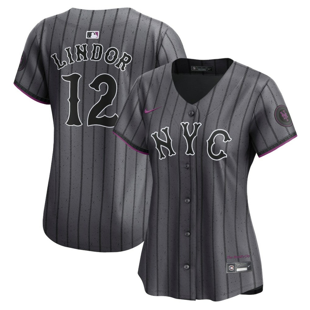 Francisco Lindor New York Mets Women's City Connect Limited Jersey Gray