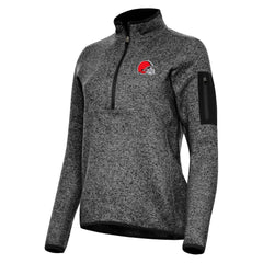 Cleveland Browns Antigua Women's Fortune Half-Zip Jacket - Heather Black outlet