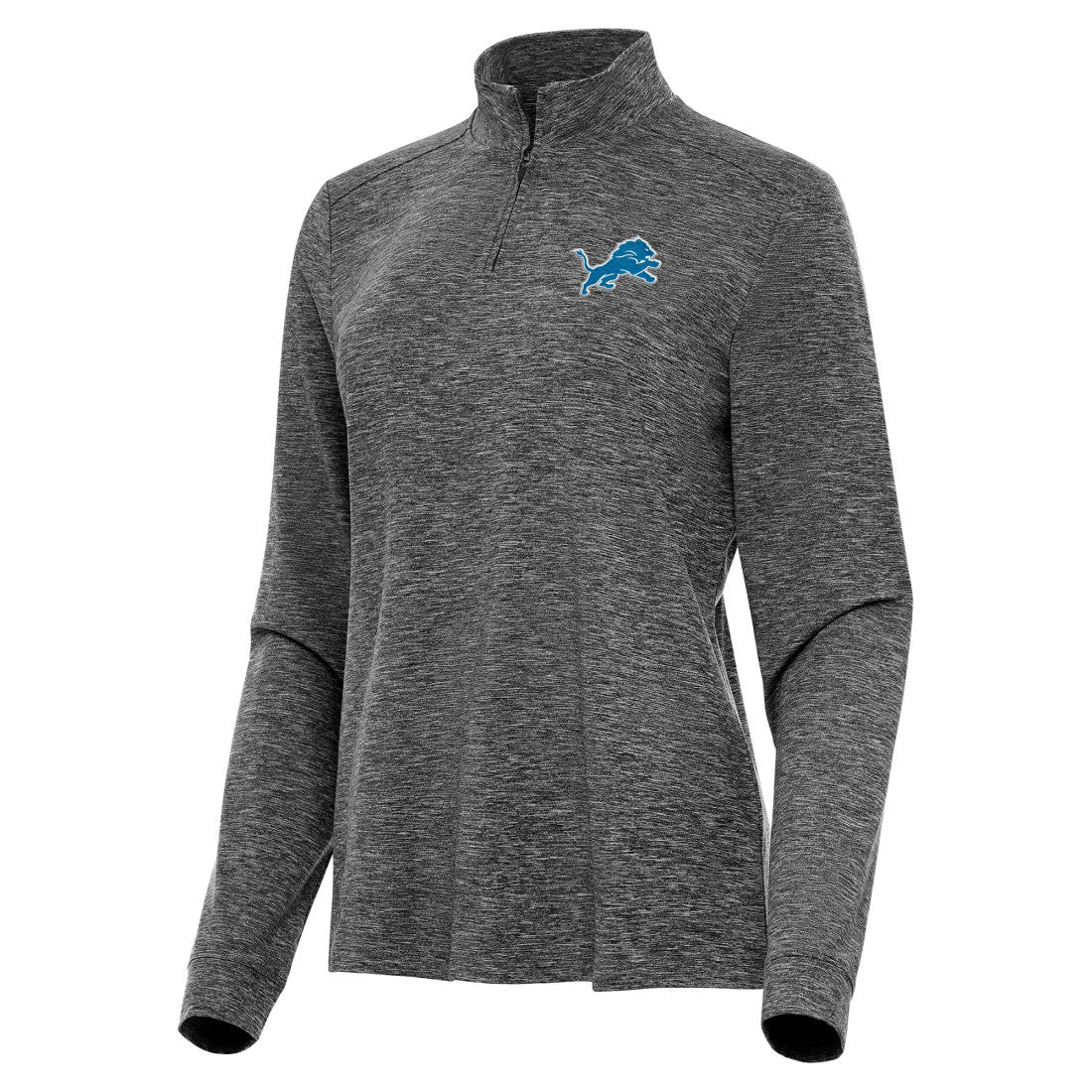 Detroit Lions Antigua Women's Mentor Quarter-Zip Jacket - Heather Black for sale