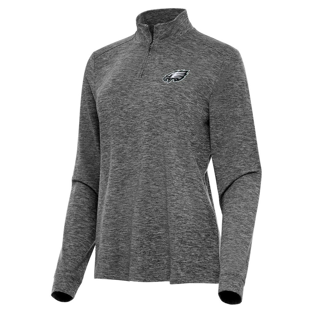 Philadelphia Eagles Antigua Women's Mentor Quarter-Zip Jacket - Heather Black sale