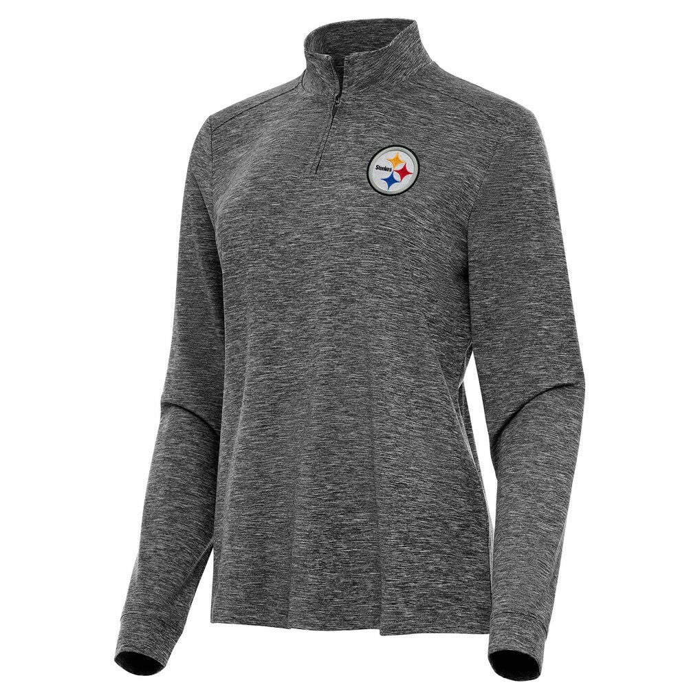 Pittsburgh Steelers Antigua Women's Mentor Quarter-Zip Jacket - Heather Black online
