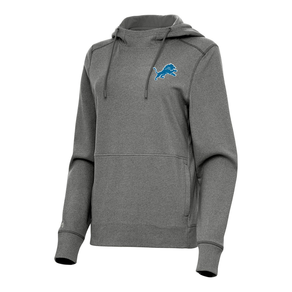 Detroit Lions Antigua Women's Justice Pullover Hoodie - Heather Black for sale