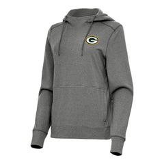 Green Bay Packers Antigua Women's Justice Pullover Hoodie - Heather Black outlet