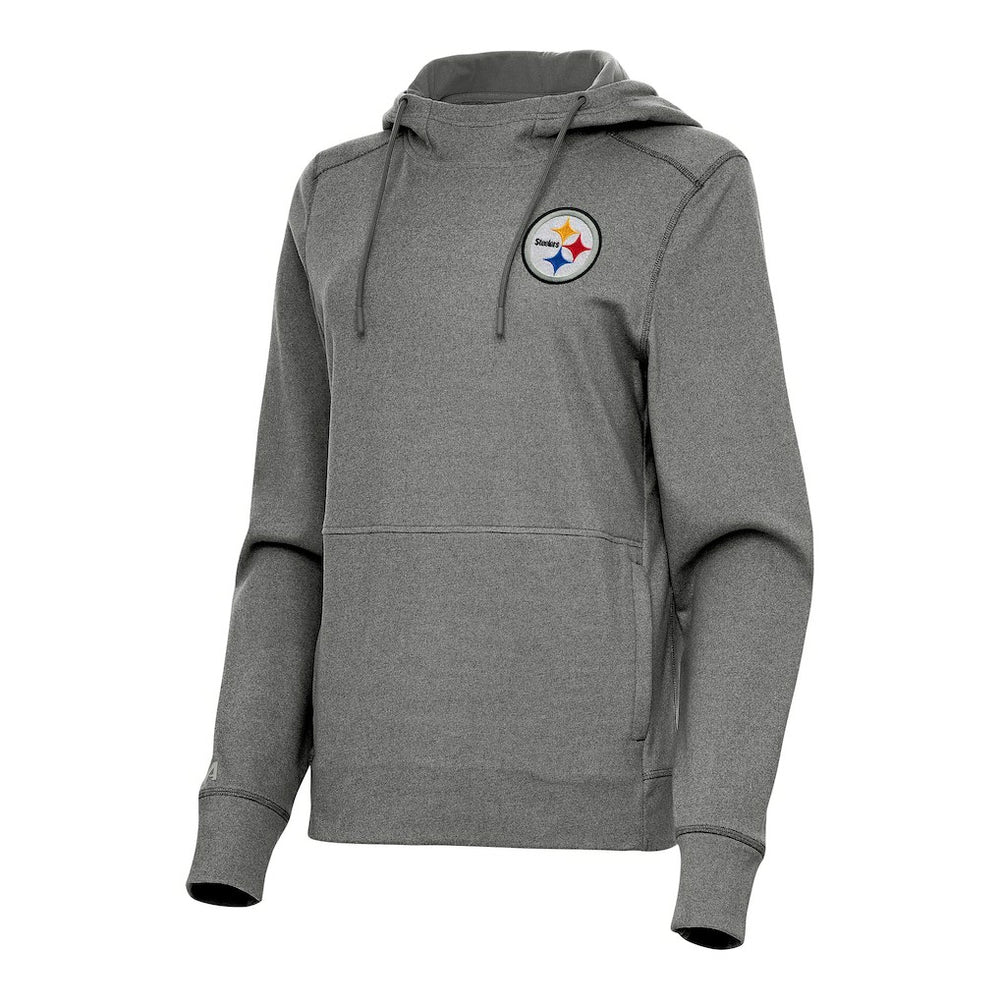 Pittsburgh Steelers Antigua Women's Justice Pullover Hoodie - Heather Black cheap