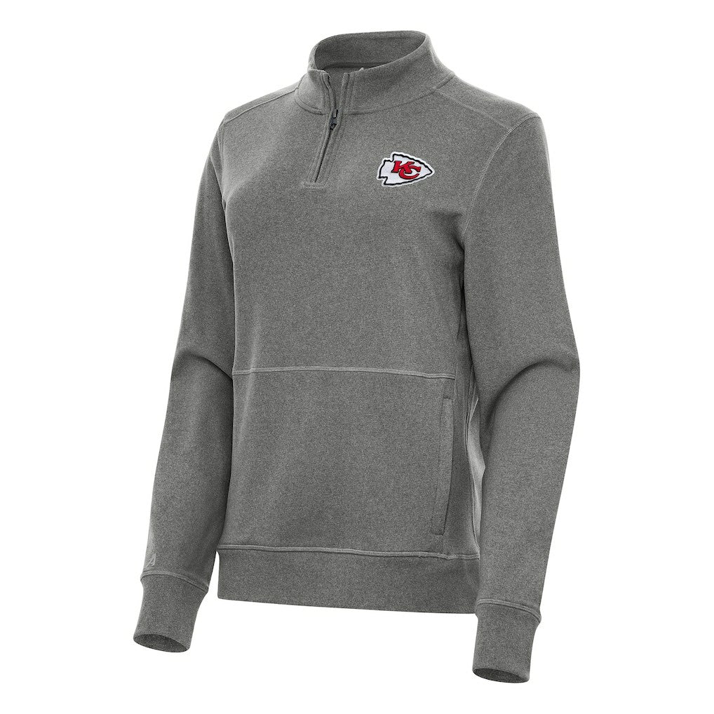 Kansas City Chiefs Antigua Women's Crush Quarter-Zip Jacket - Heather Black outlet