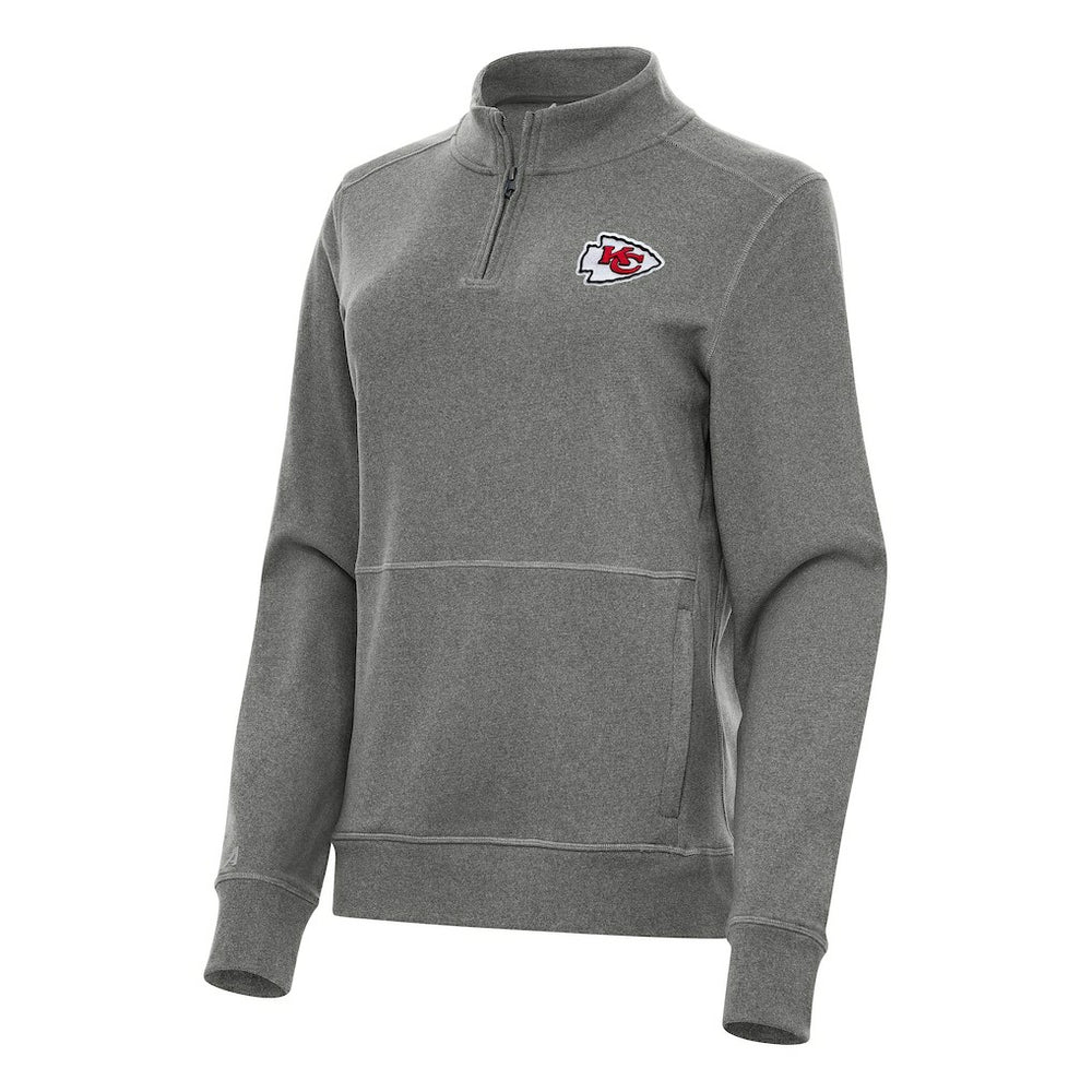Kansas City Chiefs Antigua Women's Crush Quarter-Zip Jacket - Heather Black outlet