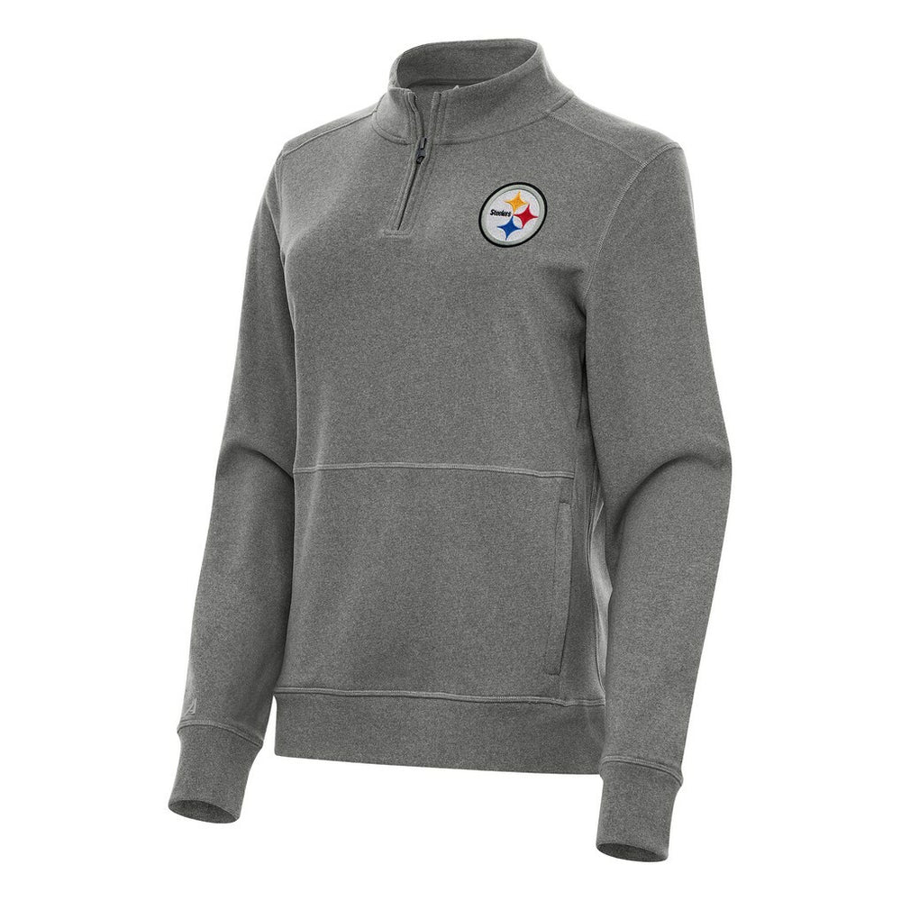 Pittsburgh Steelers Antigua Women's Crush Quarter-Zip Jacket - Heather Black outlet
