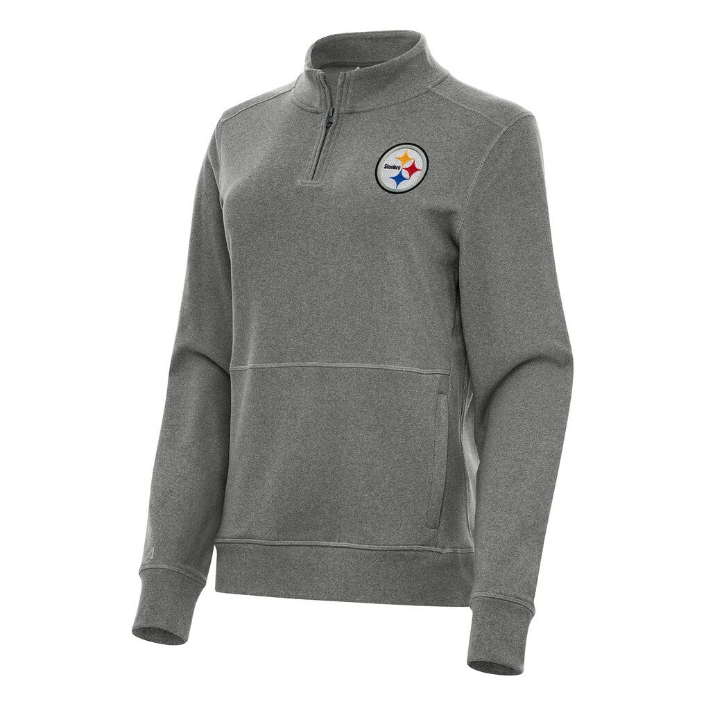 Pittsburgh Steelers Antigua Women's Crush Quarter-Zip Jacket - Heather Black outlet
