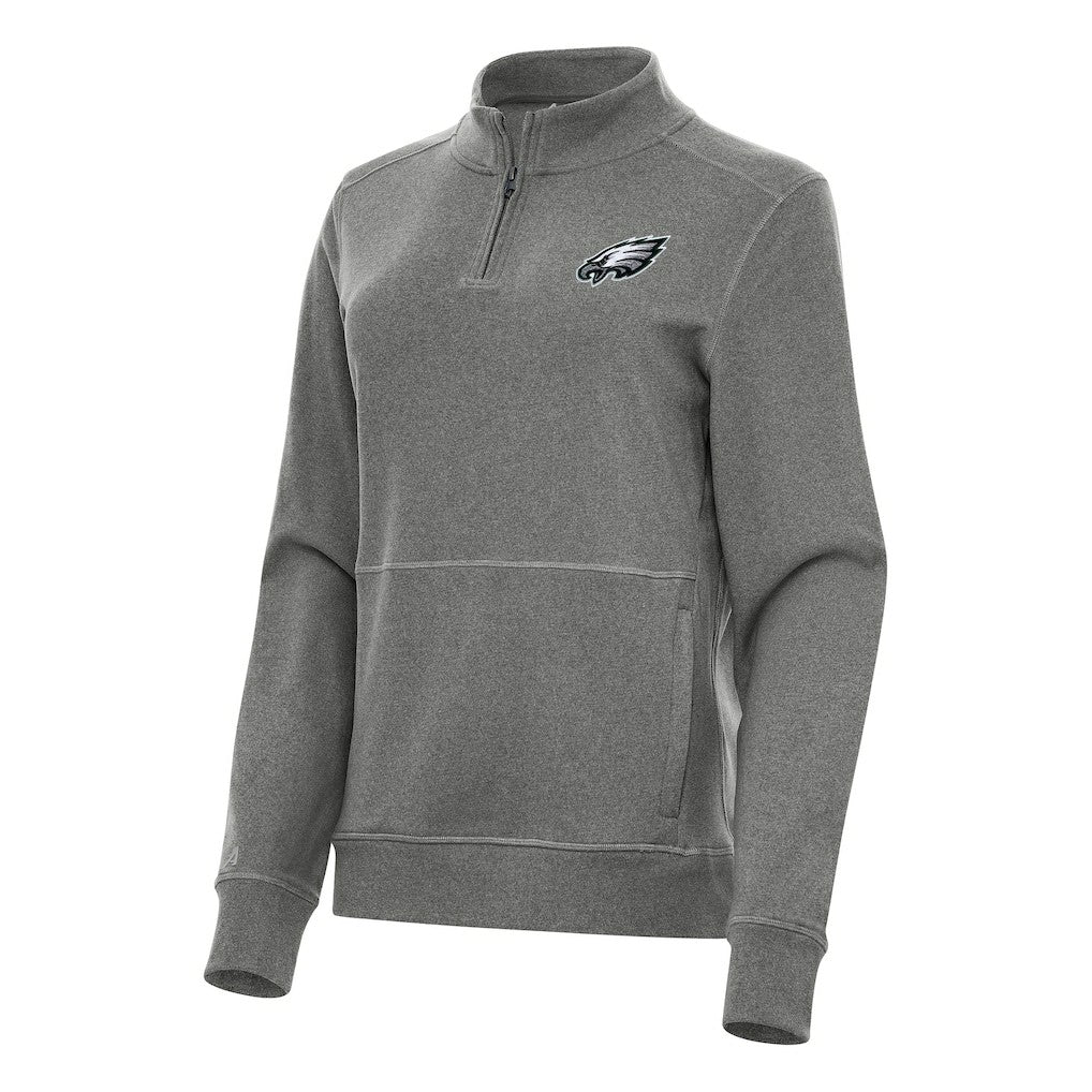 Philadelphia Eagles Antigua Women's Crush Quarter-Zip Jacket - Heather Black outlet
