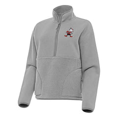 Cleveland Browns Antigua Women's Figure Half-Zip Sweatshirt - Gray for sale