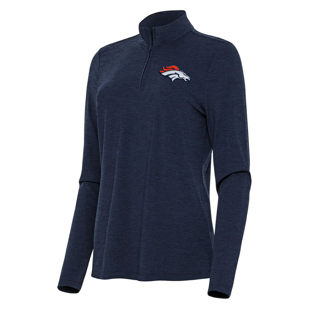 Denver Broncos Antigua Women's Bright Quarter-Zip Sweatshirt - Heather Navy online
