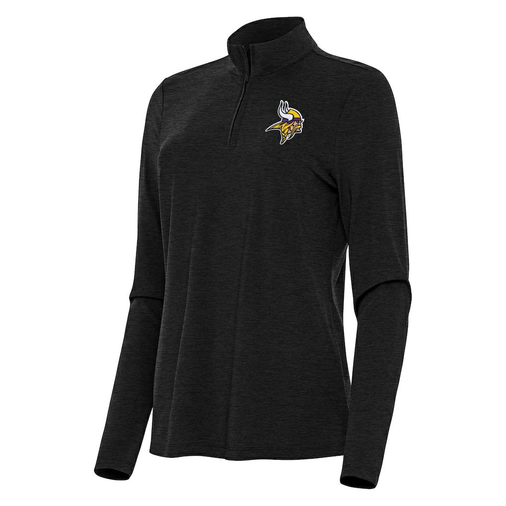 Minnesota Vikings Antigua Women's Bright Quarter-Zip Sweatshirt - Heather Black online