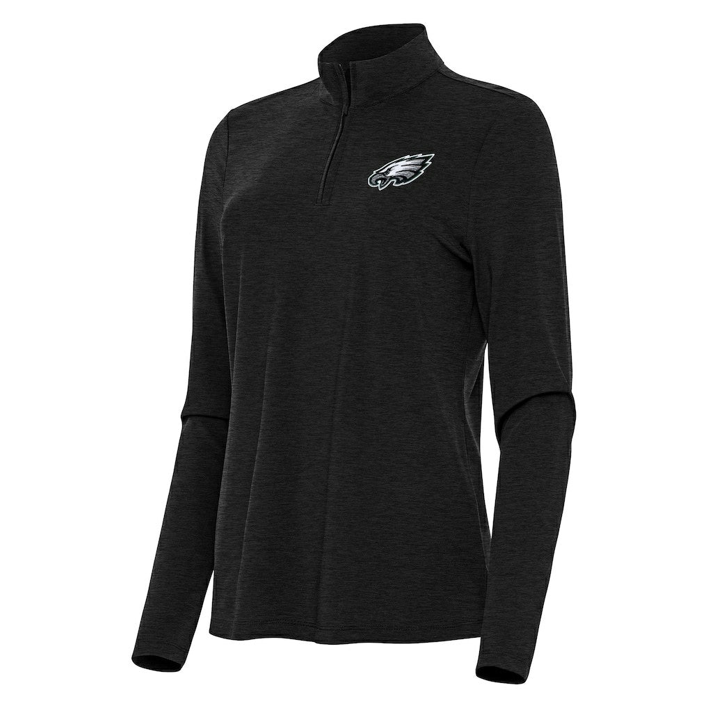 Philadelphia Eagles Antigua Women's Bright Quarter-Zip Sweatshirt - Heather Black online