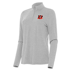 Cincinnati Bengals Antigua Women's Bright Quarter-Zip Sweatshirt - Heather Gray sale