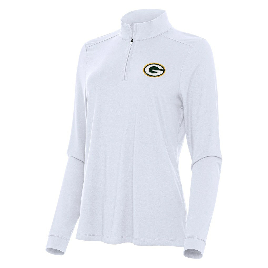 Green Bay Packers Antigua Women's Intent Quarter-Zip Sweatshirt - White cheap