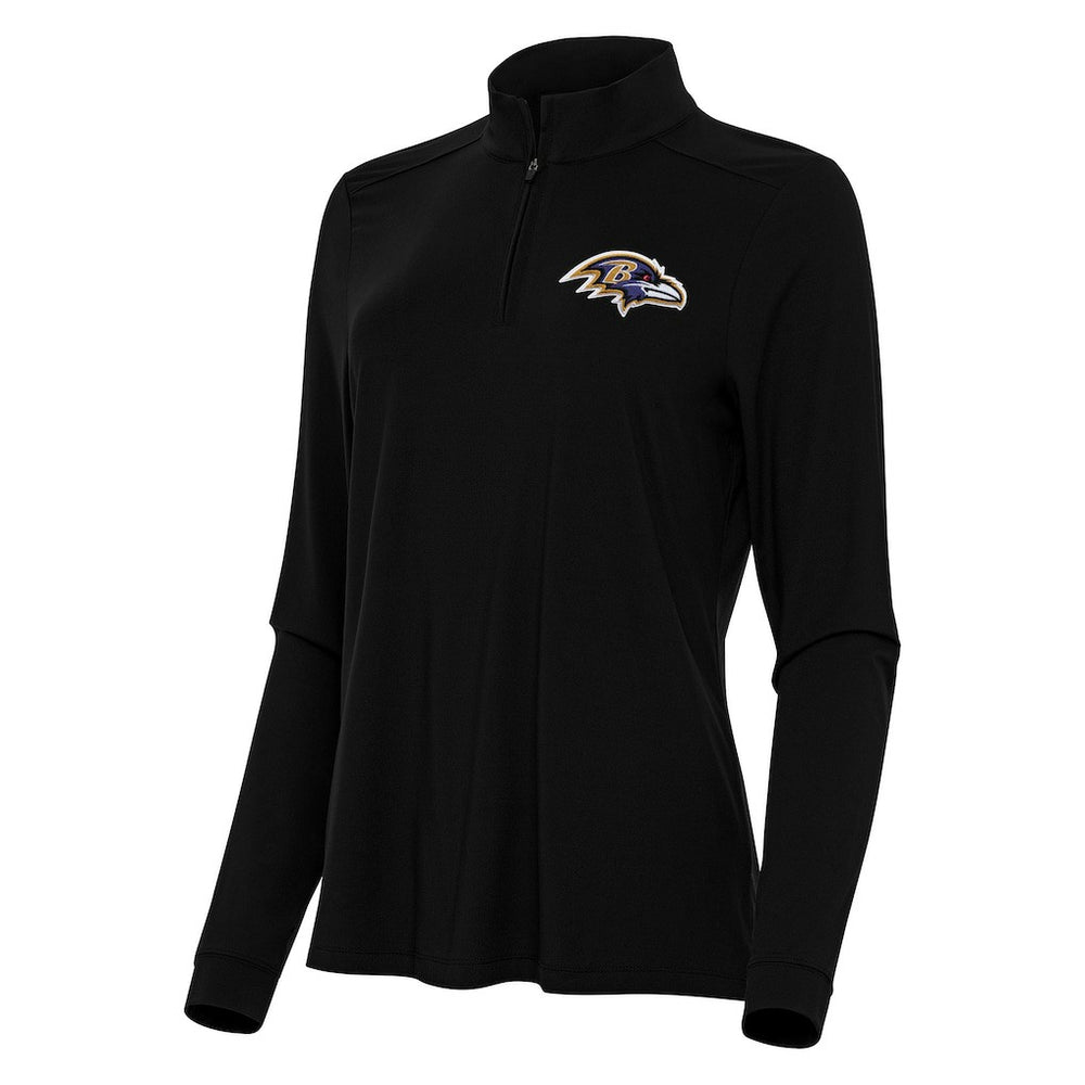 Baltimore Ravens Antigua Women's Intent Quarter-Zip Sweatshirt - Black for sale