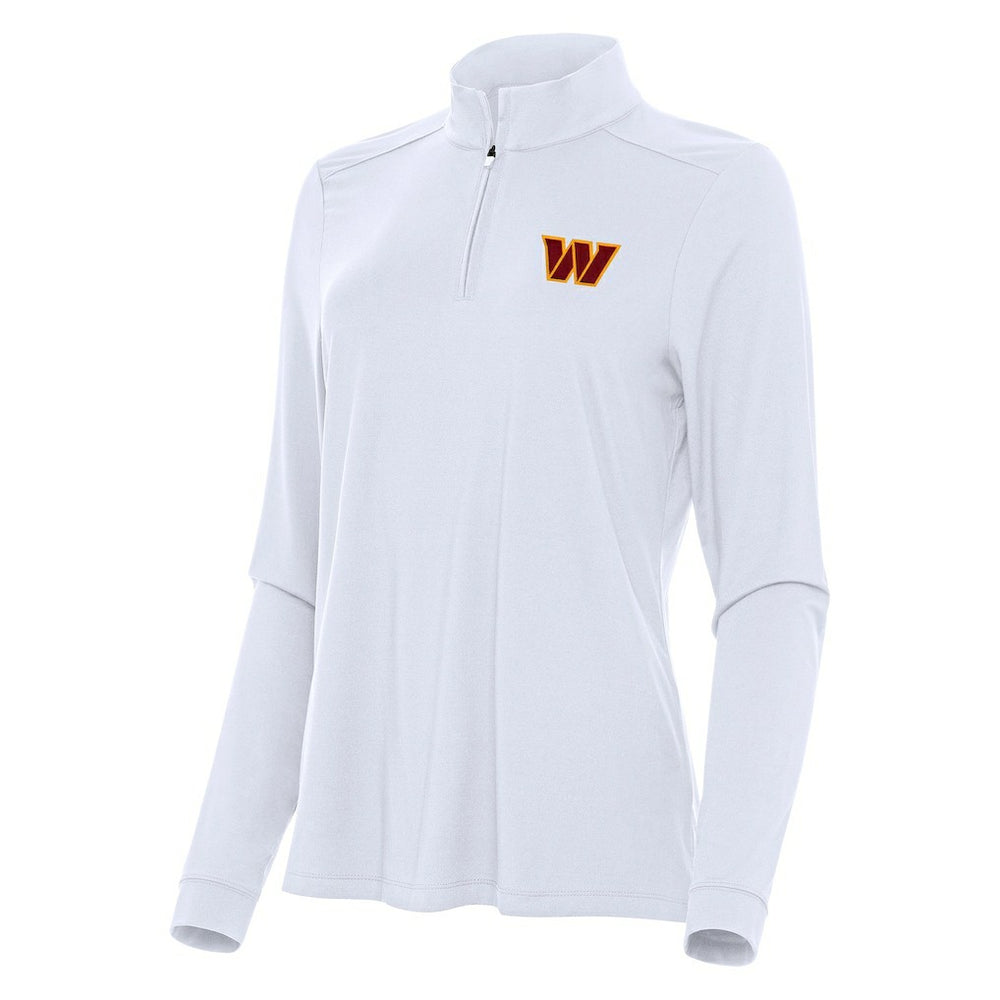 Washington Commanders Antigua Women's Intent Quarter-Zip Sweatshirt - White for sale