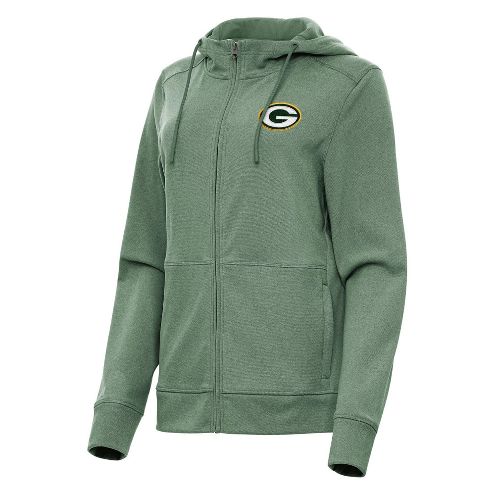 Green Bay Packers Antigua Women's Seeker Full-Zip Hoodie Jacket - Heather Green discount