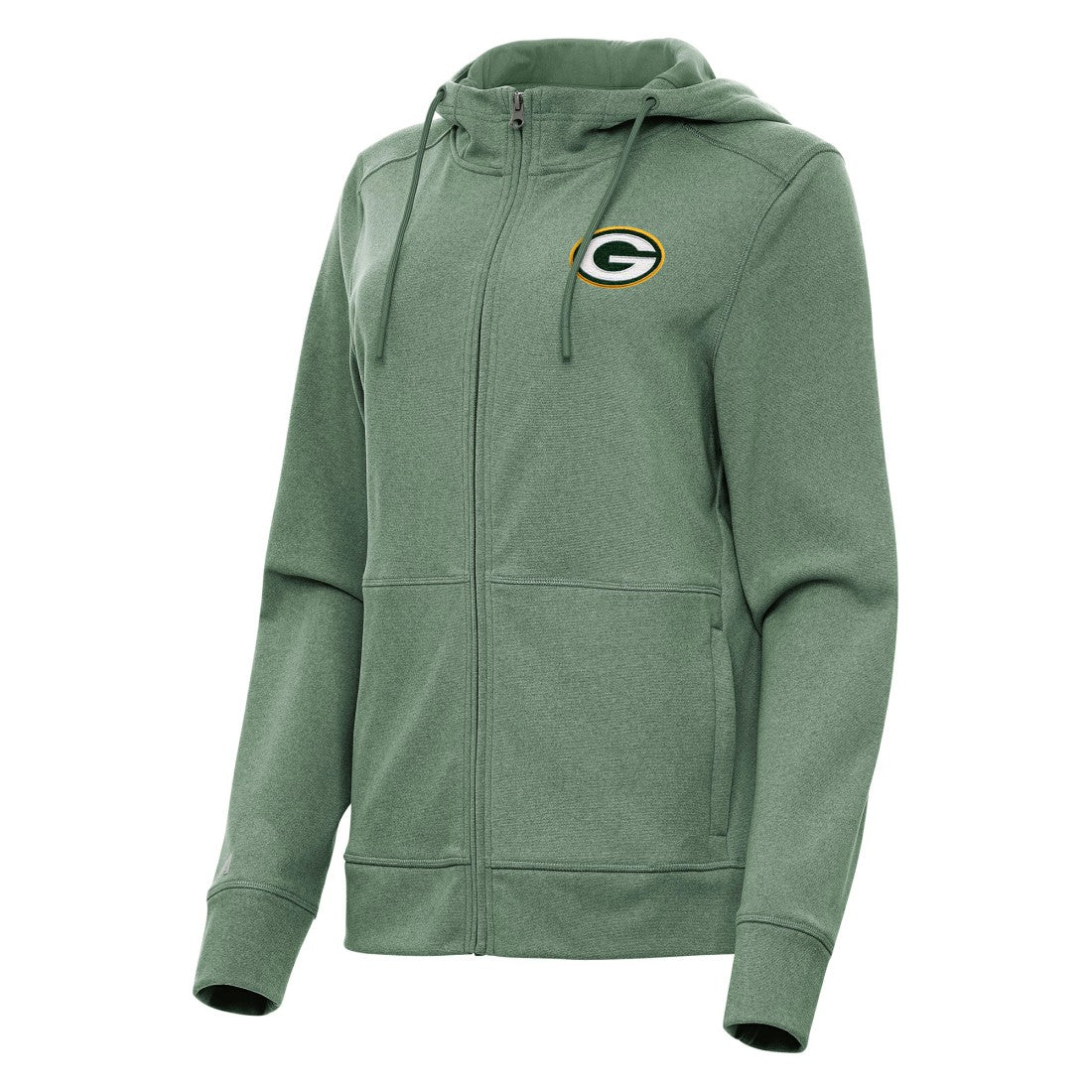 Green Bay Packers Antigua Women's Seeker Full-Zip Hoodie Jacket - Heather Green discount