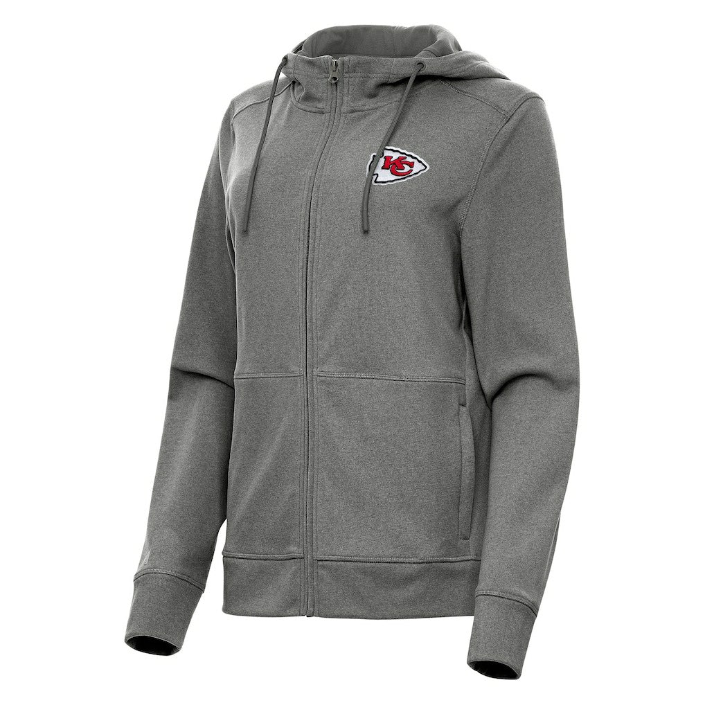 Kansas City Chiefs Antigua Women's Seeker Full-Zip Hoodie Jacket - Heather Charcoal outlet