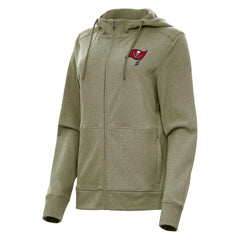 Tampa Bay Buccaneers Antigua Women's Seeker Full-Zip Hoodie Jacket - Heather Olive for sale