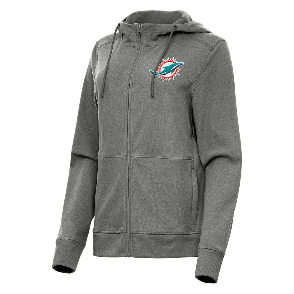 Miami Dolphins Antigua Women's Seeker Full-Zip Hoodie Jacket - Heather Charcoal online