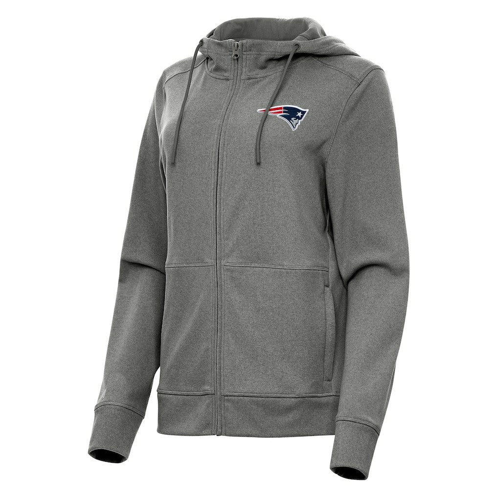 New England Patriots Antigua Women's Seeker Full-Zip Hoodie Jacket - Heather Charcoal online