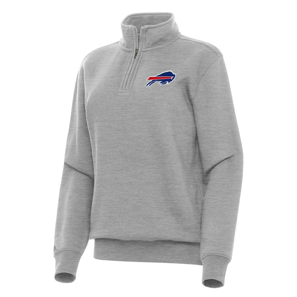 Buffalo Bills Antigua Women's Victory Quarter-Zip Top - Heather Gray cheap