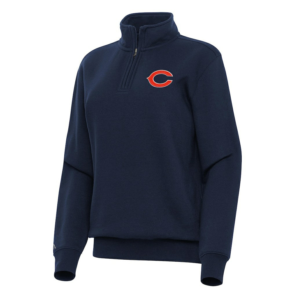 Chicago Bears Antigua Women's Victory Quarter-Zip Top - Navy sale