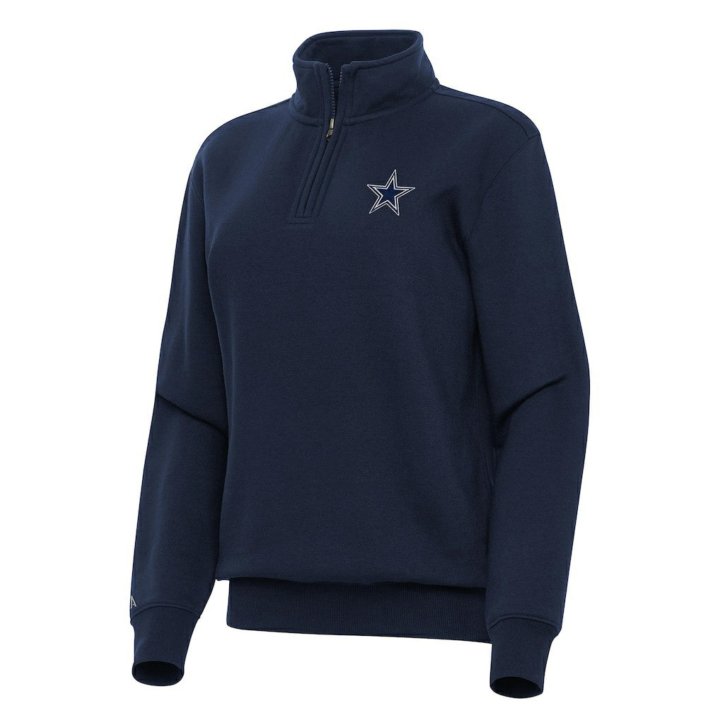 Dallas Cowboys Antigua Women's Victory Quarter-Zip Top - Navy on sale