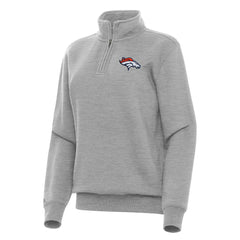 Denver Broncos Antigua Women's Victory Quarter-Zip Top - Heather Gray outlet