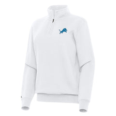 Detroit Lions Antigua Women's Victory Quarter-Zip Top - White for sale
