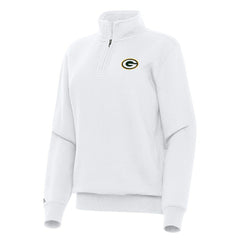Green Bay Packers Antigua Women's Victory Quarter-Zip Top - White cheap