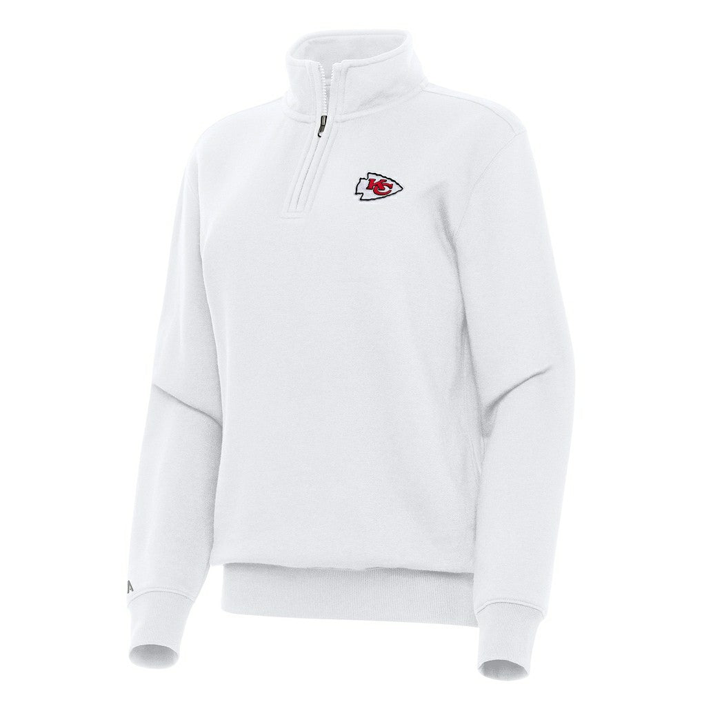 Kansas City Chiefs Antigua Women's Victory Quarter-Zip Top - White discount