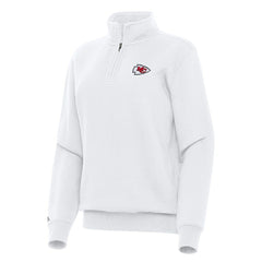 Kansas City Chiefs Antigua Women's Victory Quarter-Zip Top - White discount